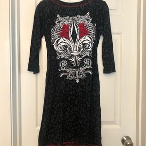 Rock & Roll Cowgirl black with embroidery dress